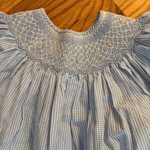 Blue gingham smocked dress Size 5t